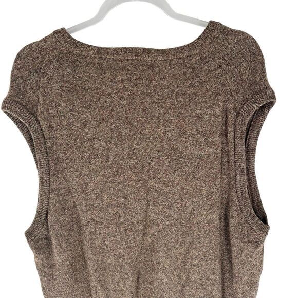 LL Bean Sweater Vest Mens XL Brown Lambswool Scotland Vintage Grandpa Academia - Picture 9 of 12